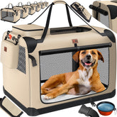 Reisbench hond - Draagtas hond - Transportbox - 102x69x69 cm - Beige